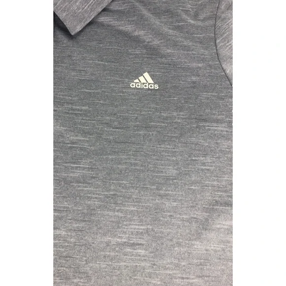 Adidas Men's Polo Golf Shirt XL Short Sleeve Gray and White Blended + Trim 88387 - Picture 7 of 11